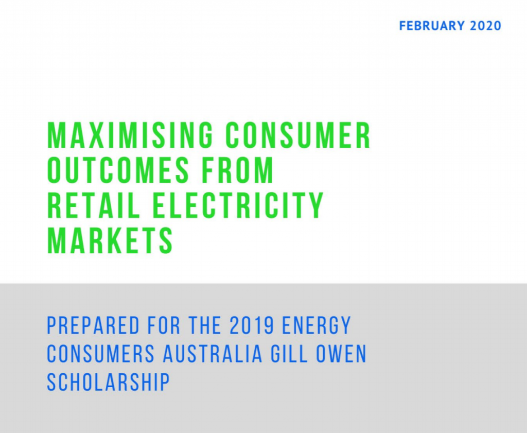 Maximising Consumer Outcomes-from Retail Electricity Markets