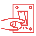 Icon of a hand flicking a switch