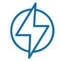 Icon of a lightning bolt inside a circle.