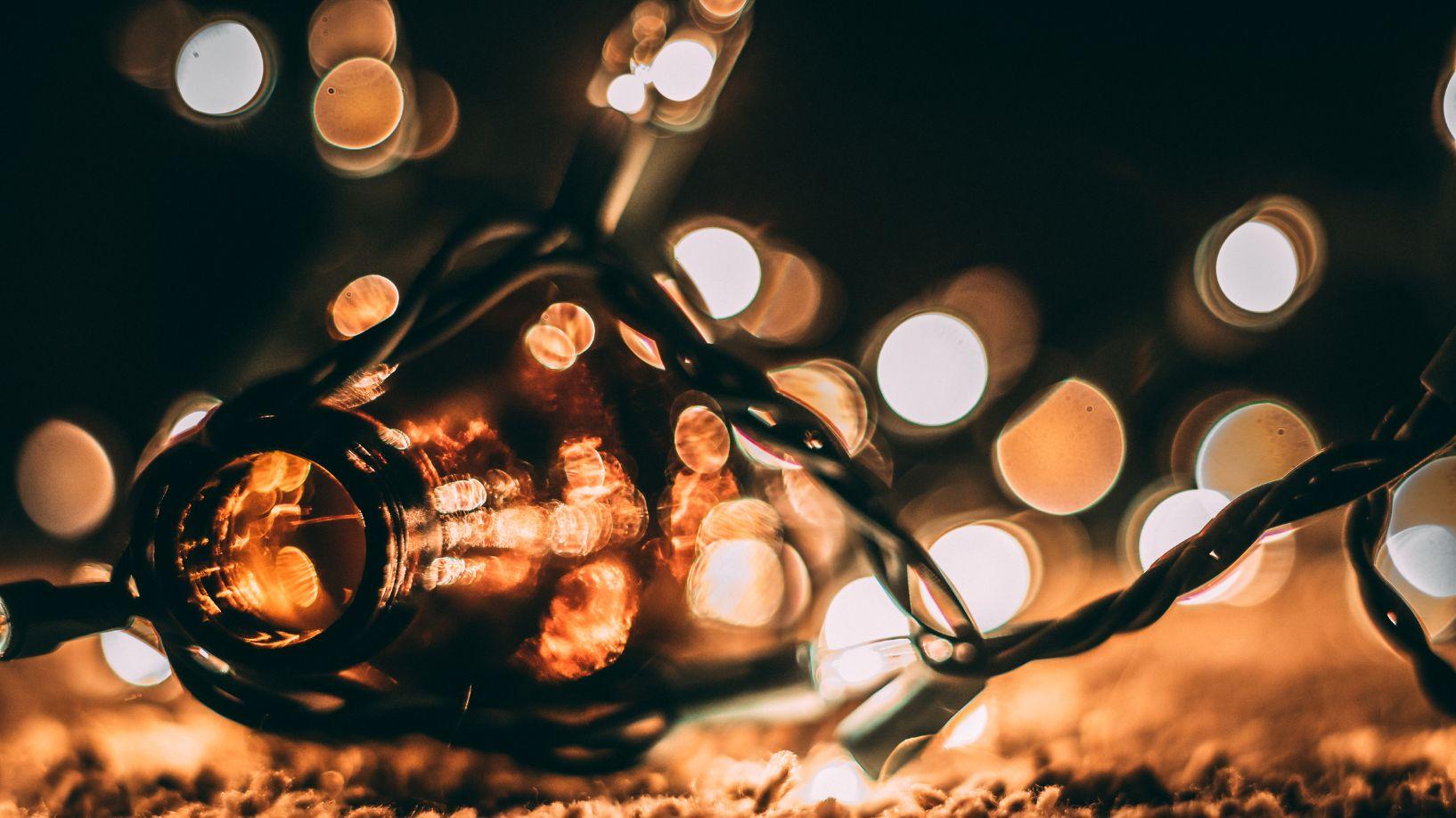 blurred lights and lightbulb