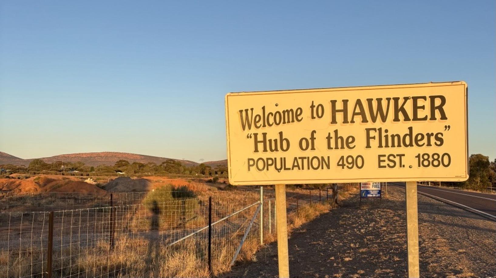 Welcome to Hawker sign