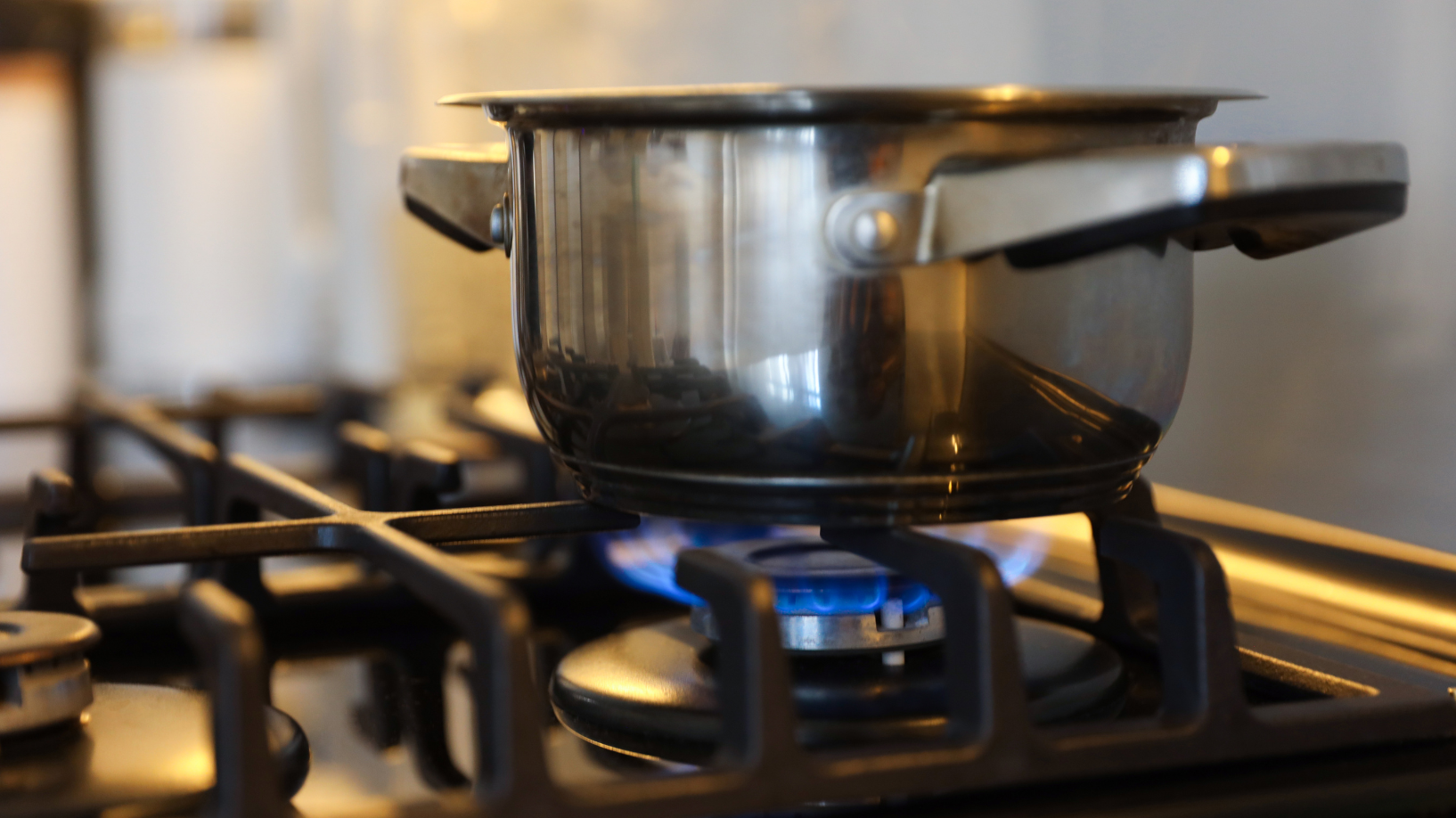 Pot on gas stove