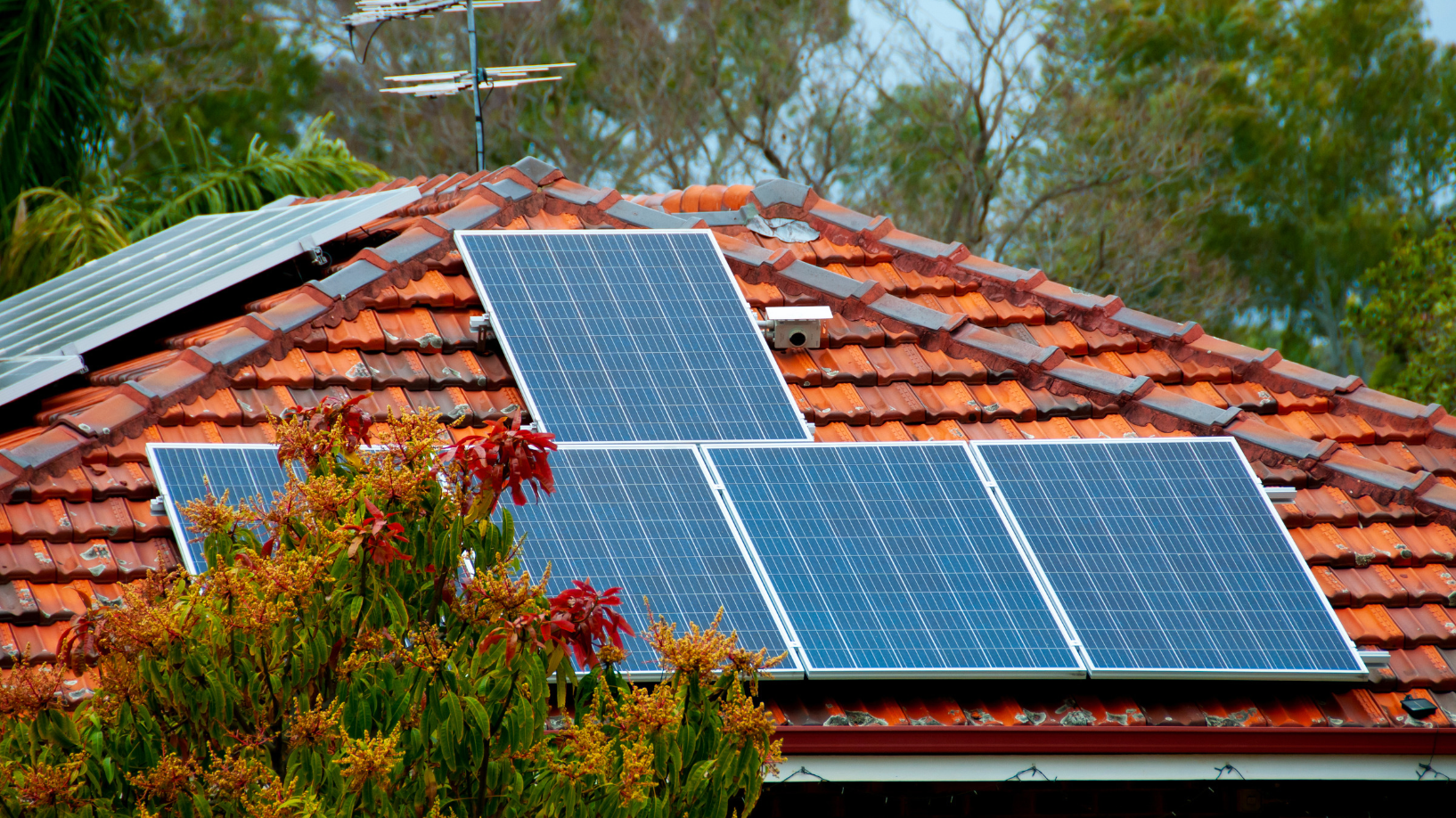 Home with solar panels