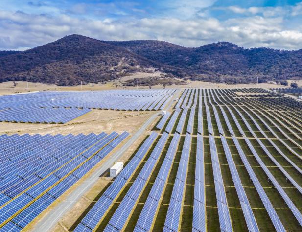 Aerial view of solar farm