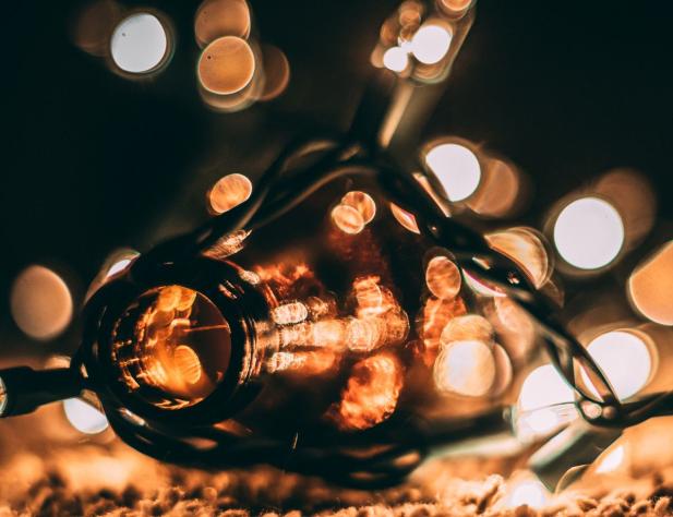 blurred lights and lightbulb