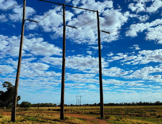 Powerlines in rural Australia
