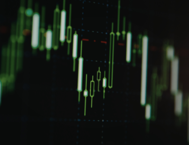 Close-up photo of data on a black background