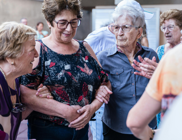 Group of elderly women talking