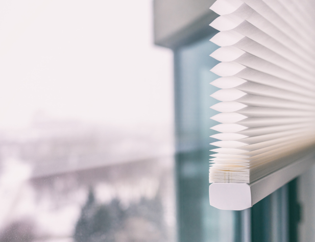 Home with blinds raised