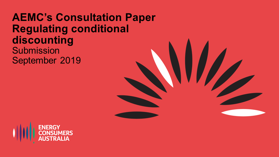 AEMC’s Consultation Paper — Regulating conditional discounting: Submission