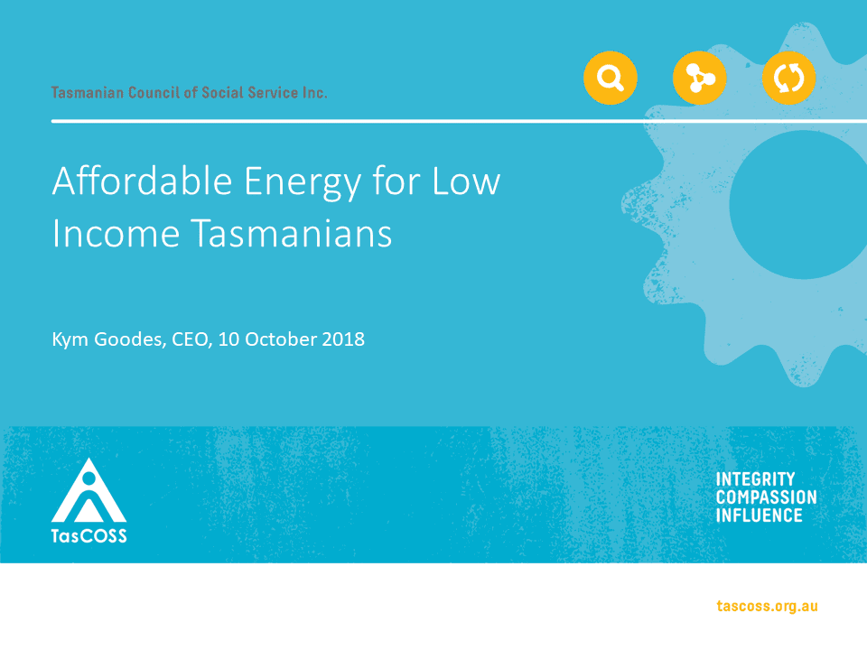 Affordable Energy for Low Income Tasmanians: TasCOSS
