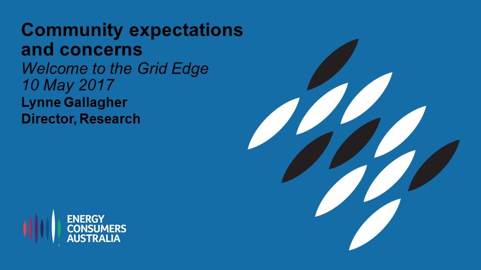 Community expectations and concerns Welcome to the Grid Edge Presentation