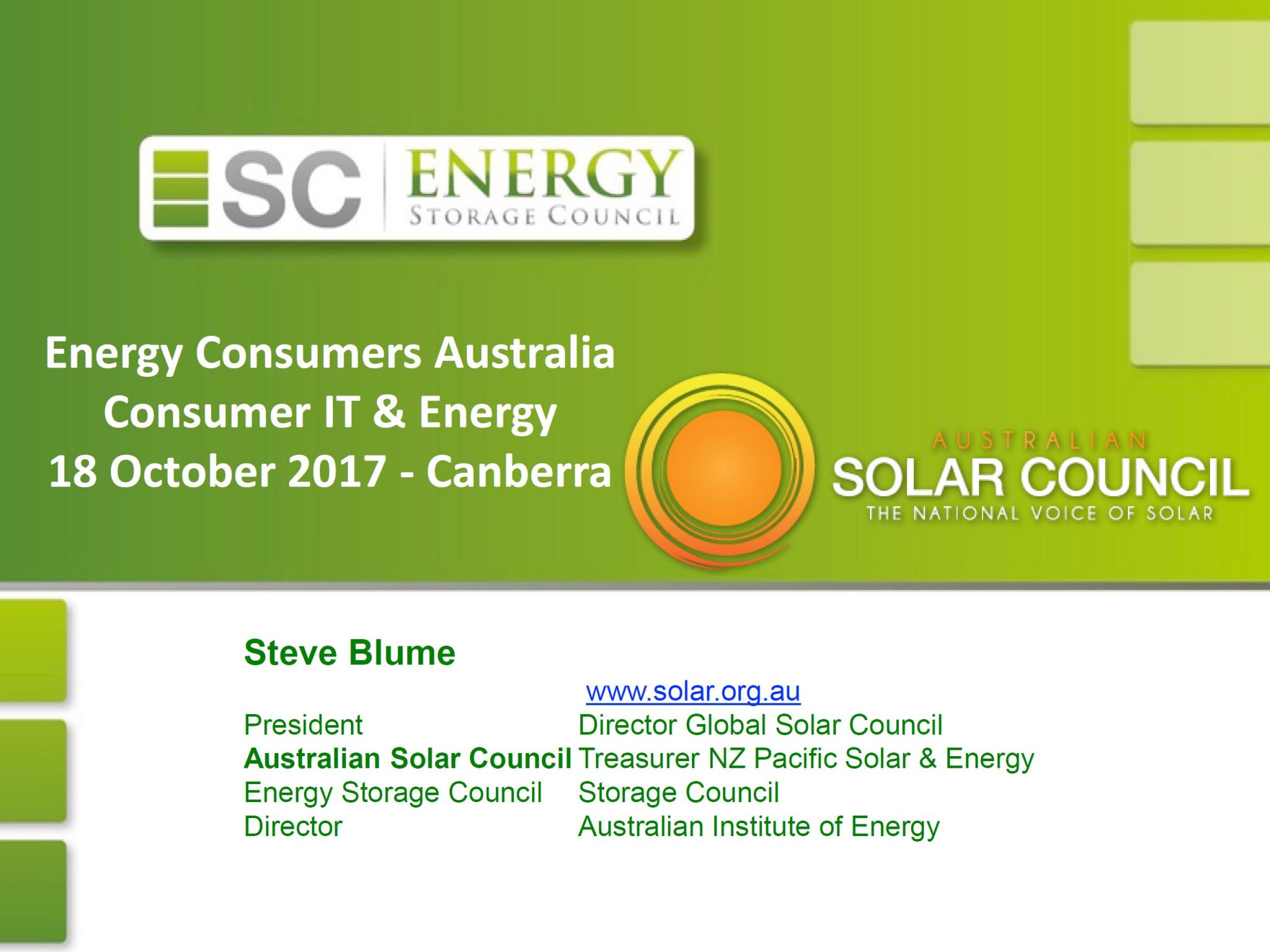 Consumer IT and Energy: Steve Blume