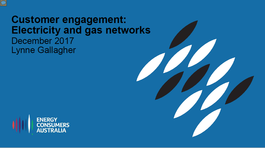 Consumer engagement: Electricity and gas networks
