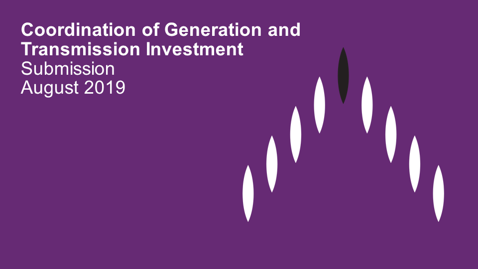 Coordination of Generation and Transmission Investment: Submission
