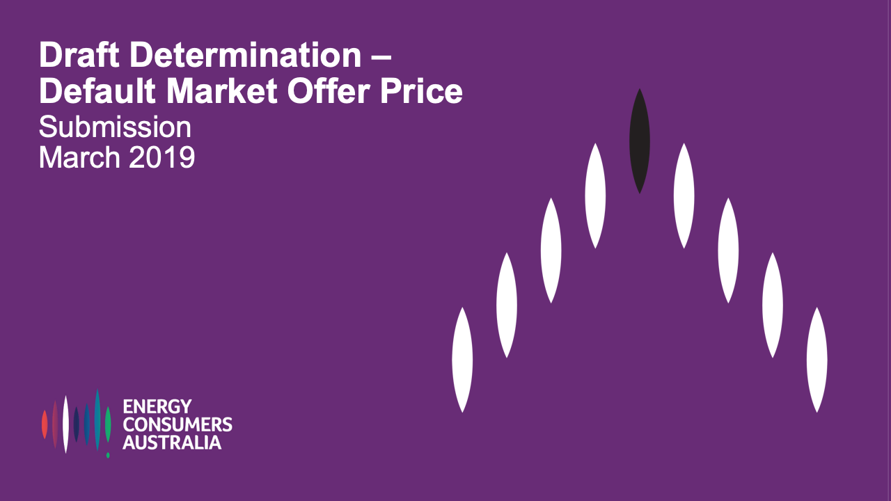 Draft Determination – Default Market Offer Price: Submission
