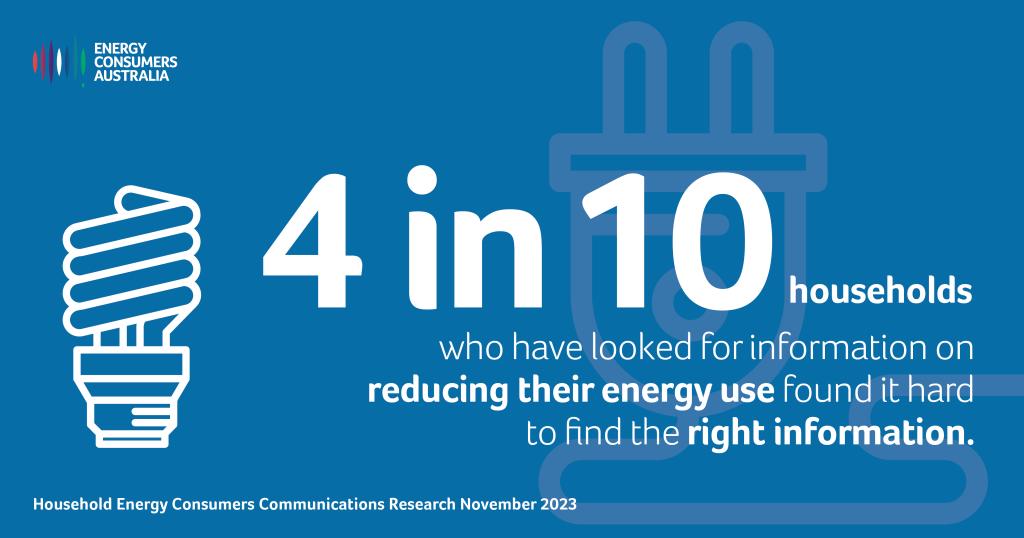 4 in 10 households who have looked for information on reducing their energy use found it hard to find the right information.