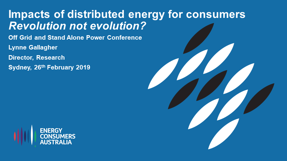 Impacts of distributed energy for consumers