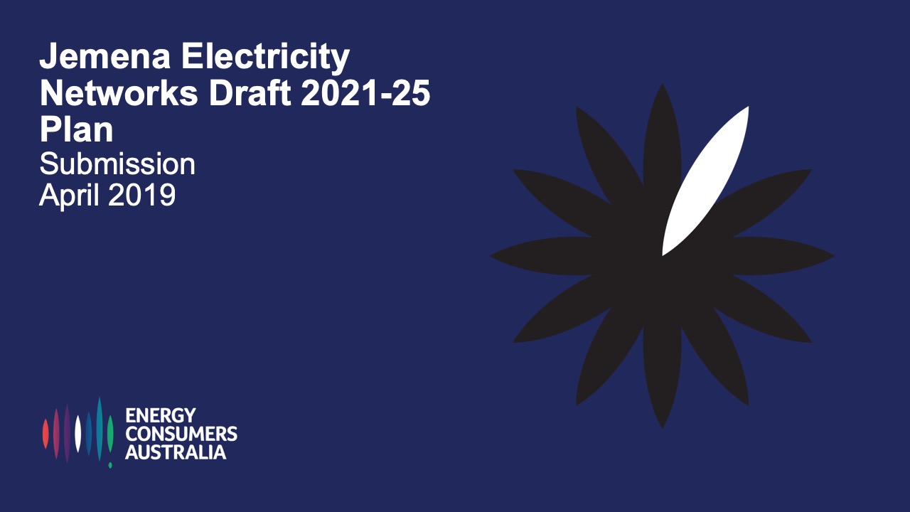 Jemena Electricity Networks Draft 2021-25 Plan: Submission