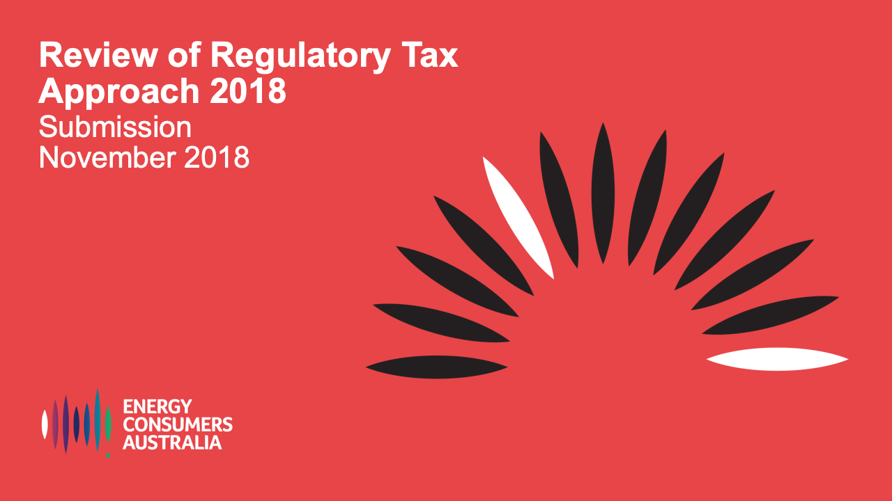 Review of Regulatory Tax Approach 2018: Submission