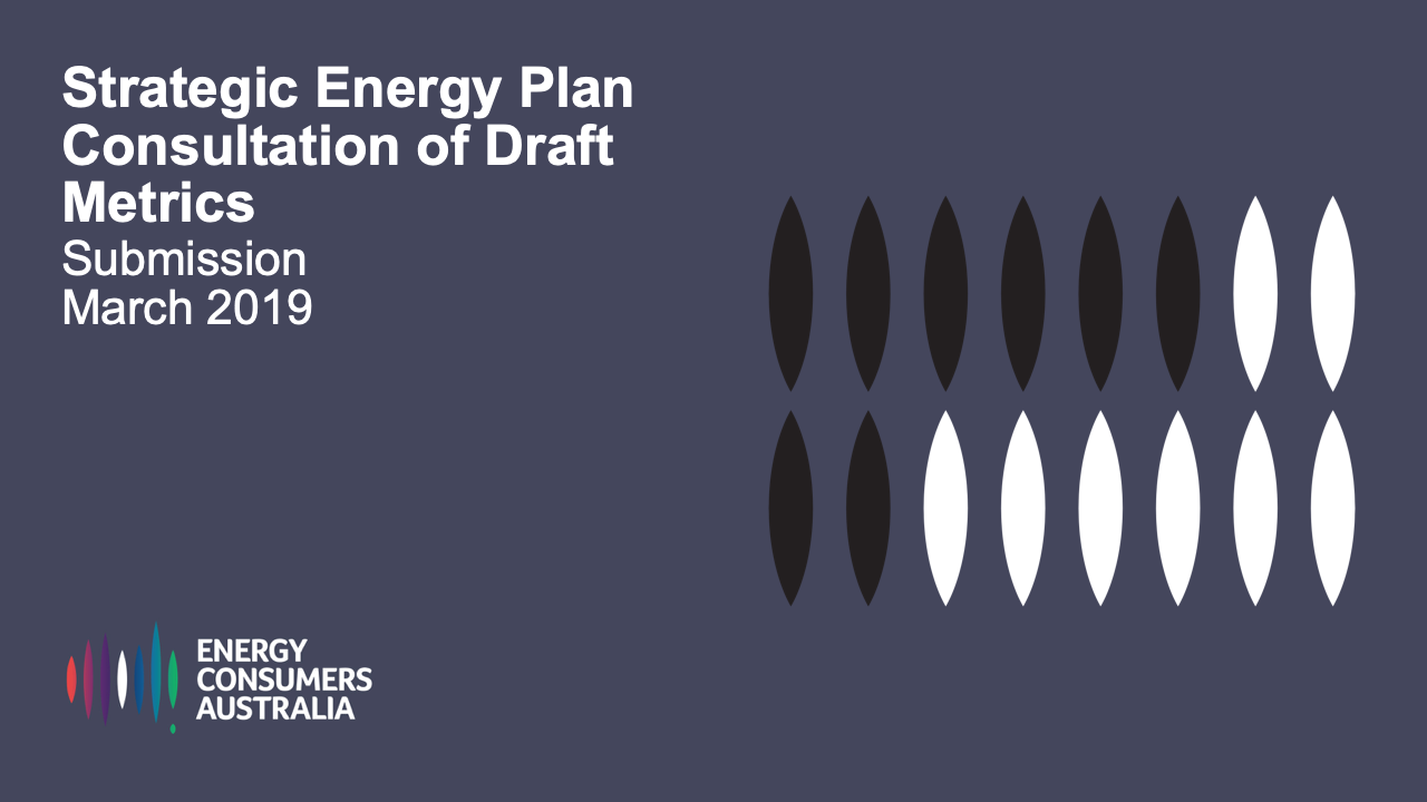 Strategic Energy Plan Consultation of Draft Metrics: Submission