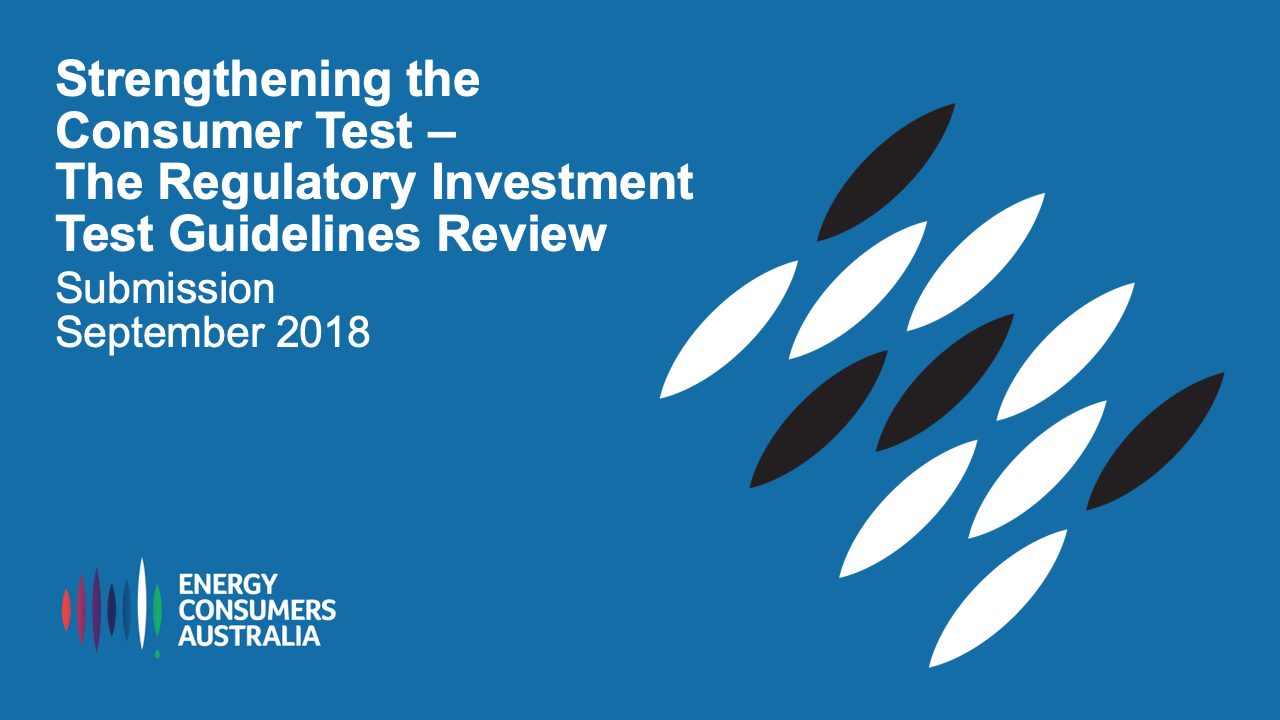 Strengthening the Consumer Test – The Regulatory Investment Test Guidelines Review: Submission